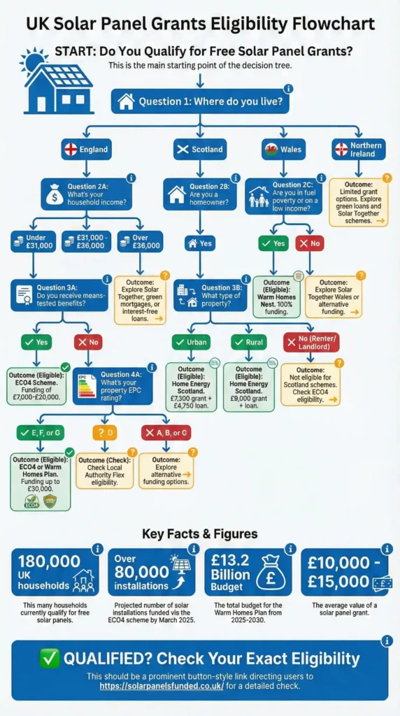 UK SOLAR PANEL GRANTS ELIGIBILITY FLOWCHART