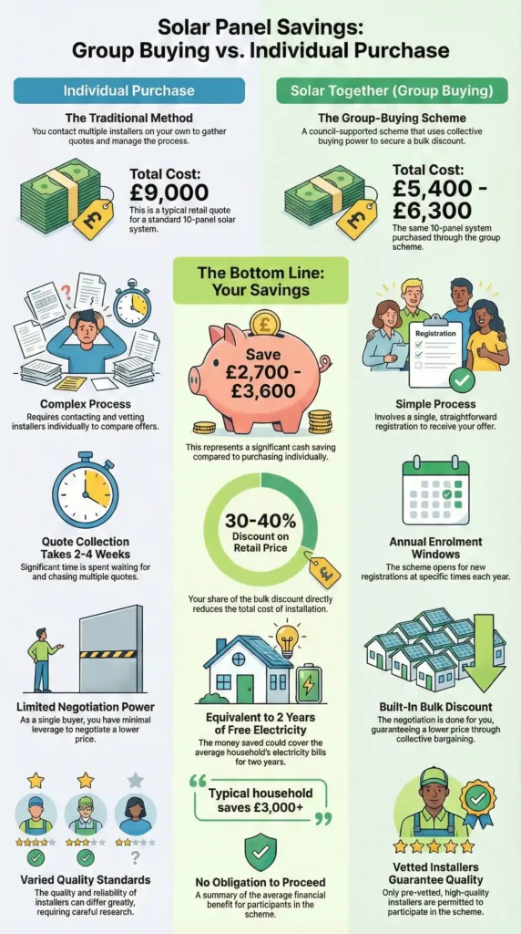 How much can group buying schemes save on solar panel prices