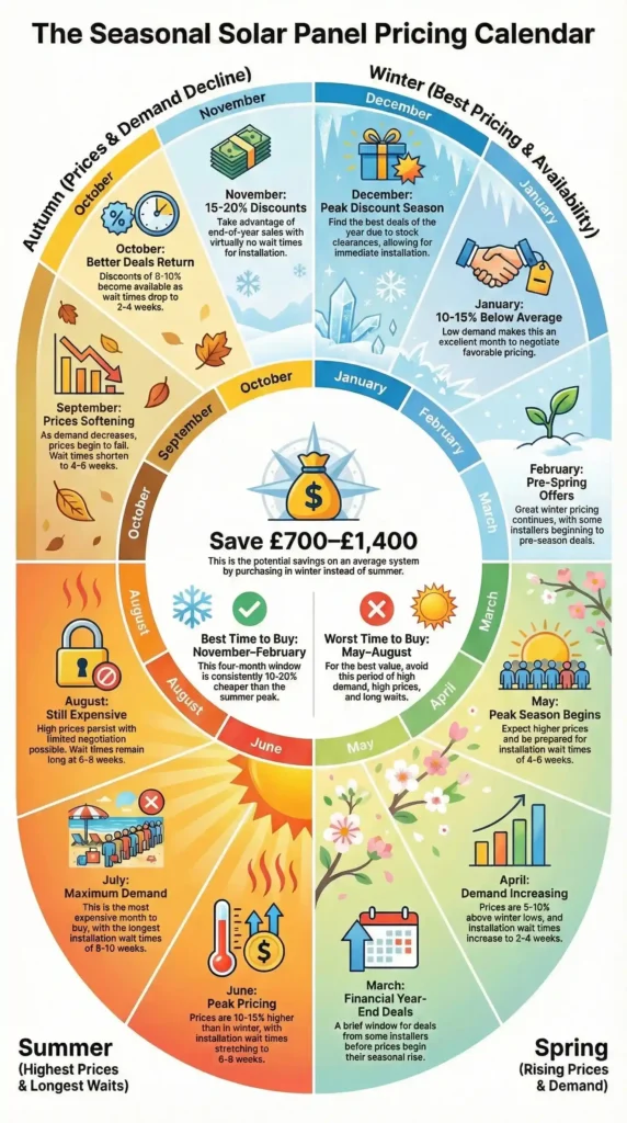 When is the best time to buy solar panels for lowest prices