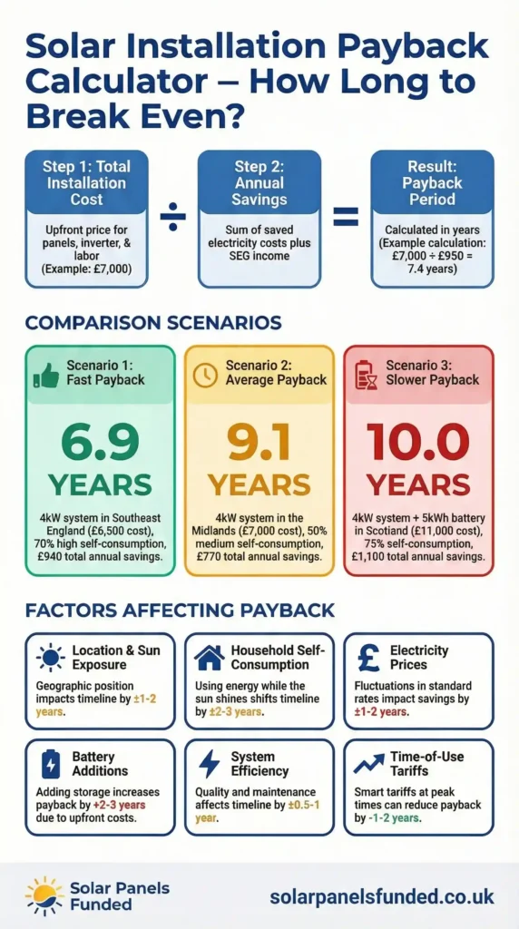 how to calculate solar installation payback periods with example scenarios