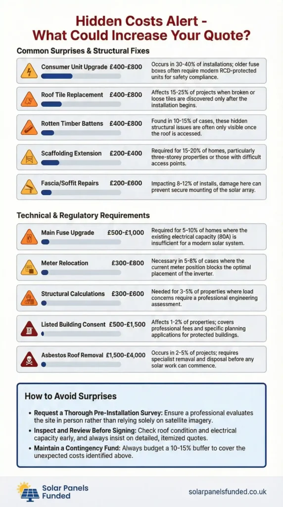 warning about hidden costs that can increase solar installation expenses