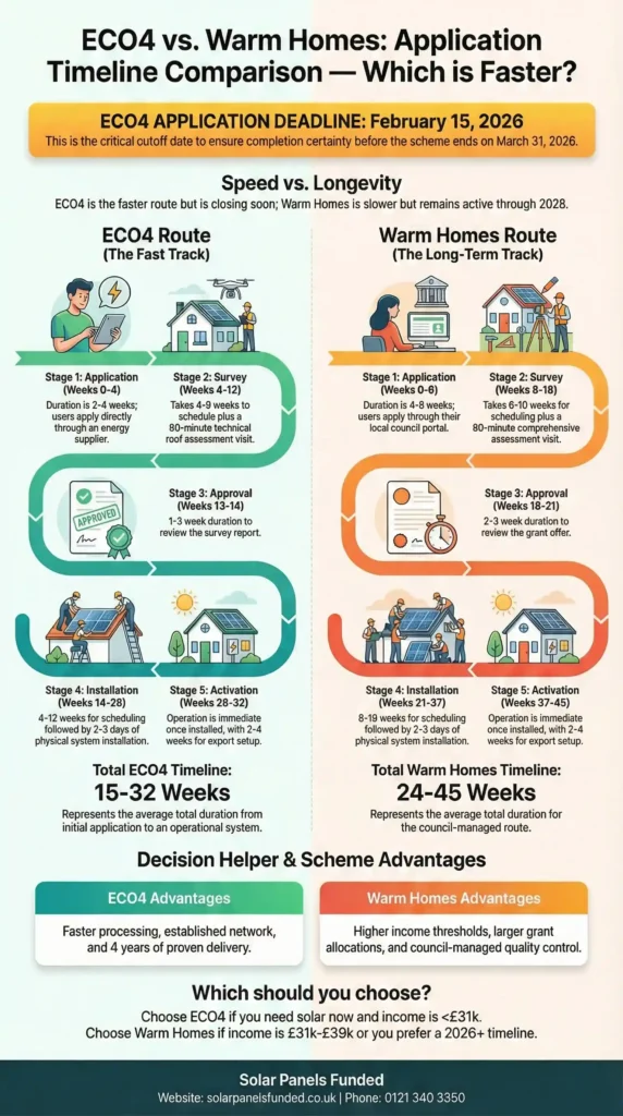 ECO4 vs WARM HOMES TIMELINE COMPARISON