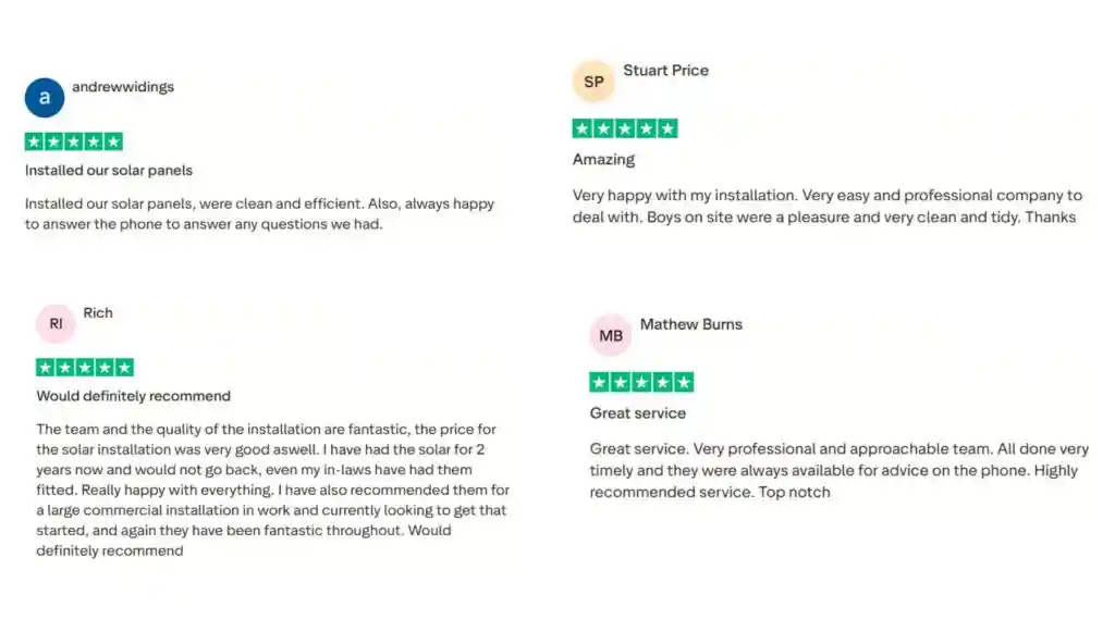 solar panels funded UK trustpilot-reviews